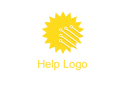 circuit lines on sun logo