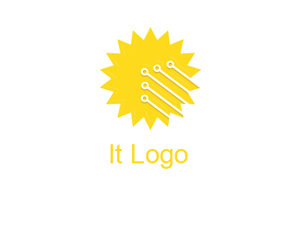 circuit lines on sun logo