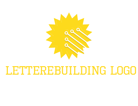 circuit lines on sun logo