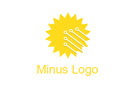 circuit lines on sun logo