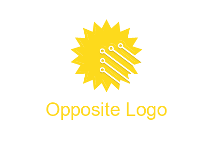 circuit lines on sun logo
