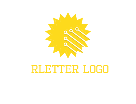 circuit lines on sun logo