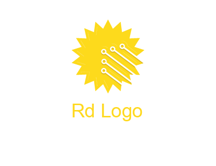 circuit lines on sun logo