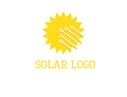 circuit lines on sun logo