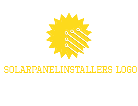 circuit lines on sun logo