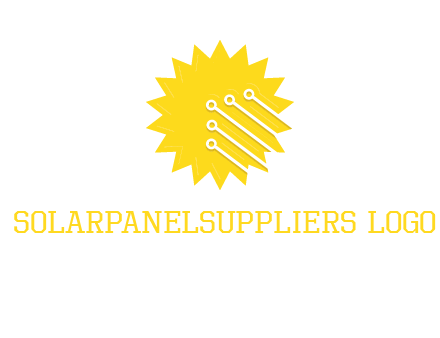 circuit lines on sun logo