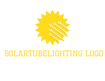 circuit lines on sun logo