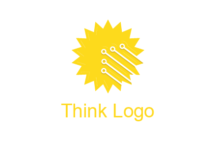 circuit lines on sun logo