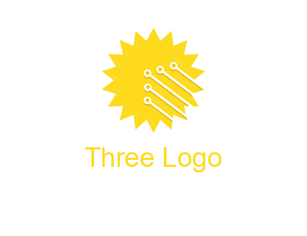 circuit lines on sun logo