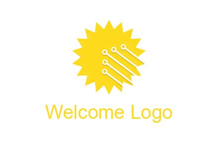 circuit lines on sun logo