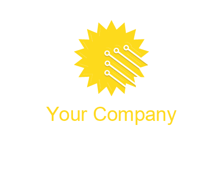 circuit lines on sun logo