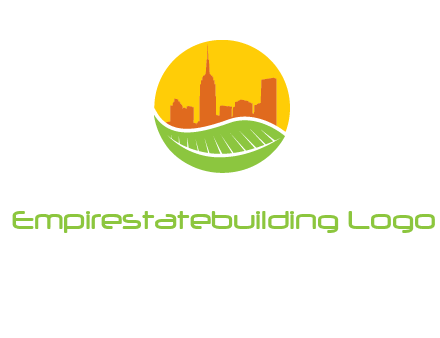 skyline building on leaf logo