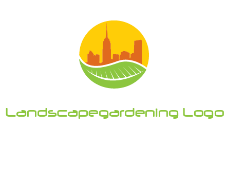 skyline building on leaf logo