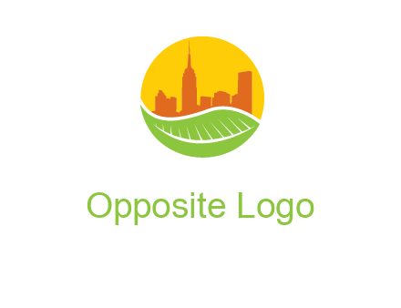 skyline building on leaf logo