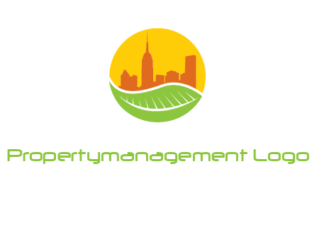 skyline building on leaf logo