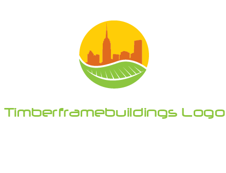 skyline building on leaf logo