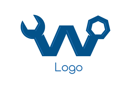 letter w wrench logo