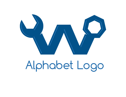 letter w wrench logo