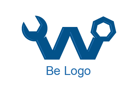 letter w wrench logo