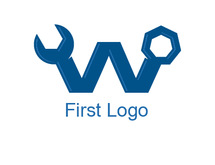 letter w wrench logo
