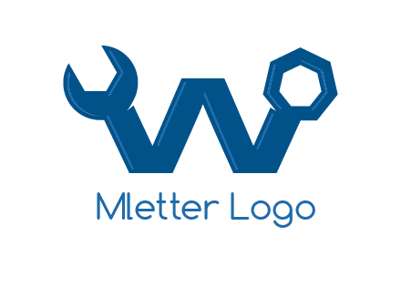 letter w wrench logo