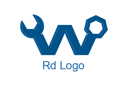 letter w wrench logo