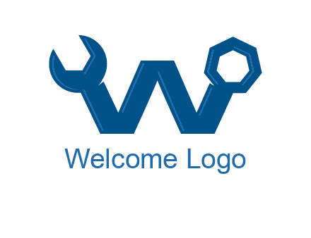 letter w wrench logo