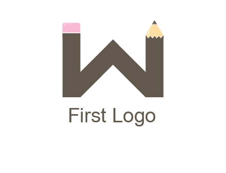 letter W pencil logo