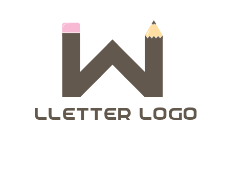 letter W pencil logo
