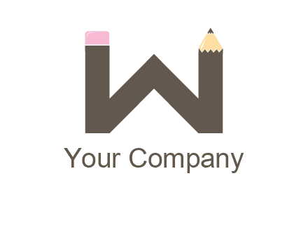 letter W pencil logo