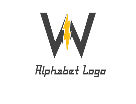 letter w electric bolt icon