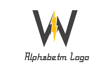 letter w electric bolt icon