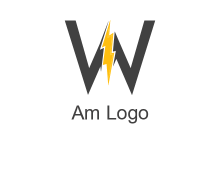 letter w electric bolt icon