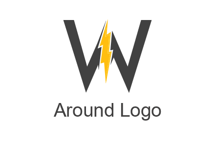 letter w electric bolt icon