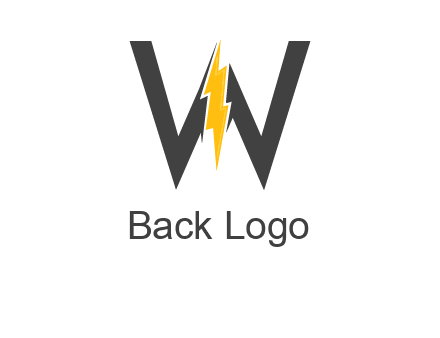letter w electric bolt icon