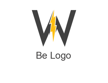 letter w electric bolt icon