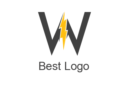 letter w electric bolt icon