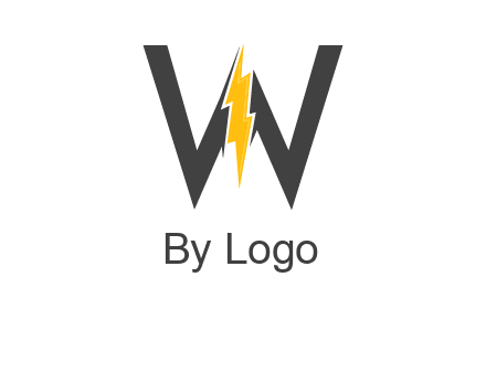 letter w electric bolt icon