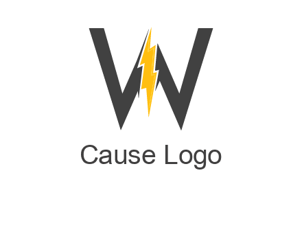 letter w electric bolt icon