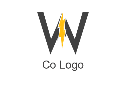 letter w electric bolt icon