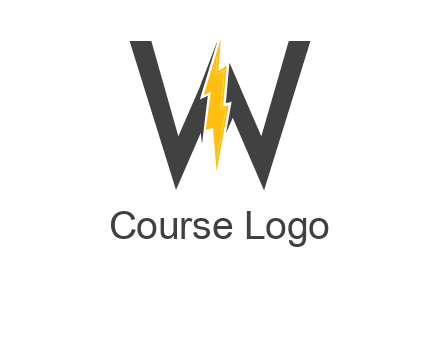 letter w electric bolt icon