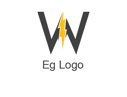 letter w electric bolt icon