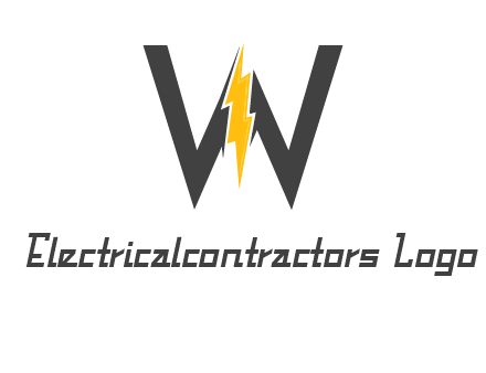 letter w electric bolt icon