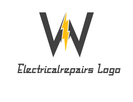 letter w electric bolt icon