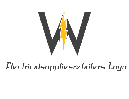 letter w electric bolt icon