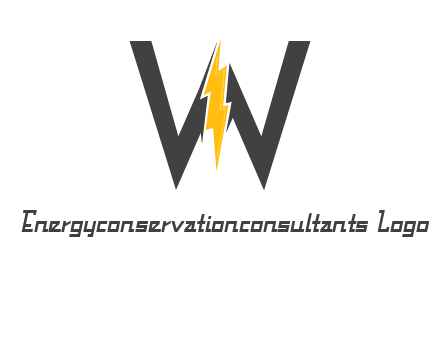 letter w electric bolt icon