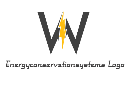 letter w electric bolt icon