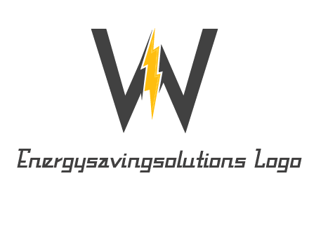 letter w electric bolt icon