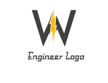 letter w electric bolt icon