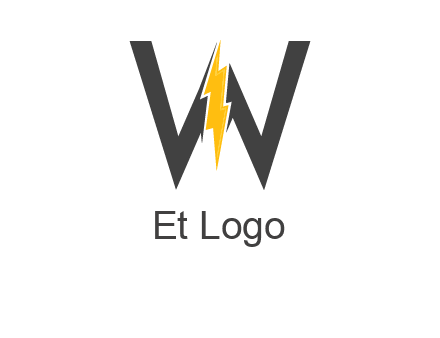 letter w electric bolt icon